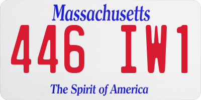 MA license plate 446IW1