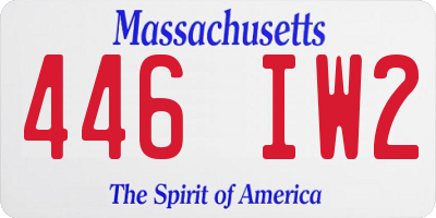MA license plate 446IW2