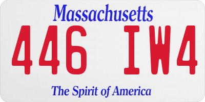 MA license plate 446IW4