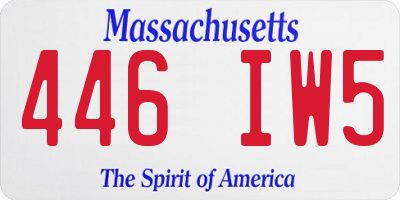 MA license plate 446IW5
