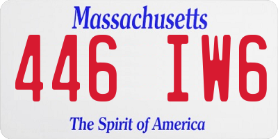 MA license plate 446IW6