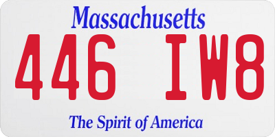 MA license plate 446IW8