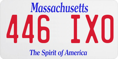 MA license plate 446IX0