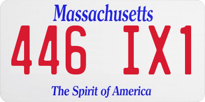 MA license plate 446IX1