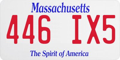 MA license plate 446IX5
