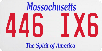 MA license plate 446IX6