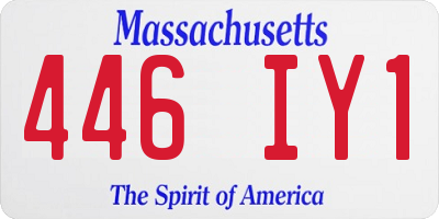 MA license plate 446IY1
