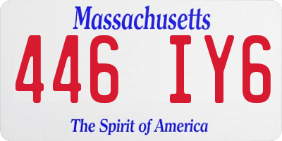 MA license plate 446IY6