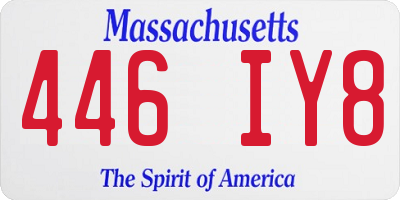 MA license plate 446IY8
