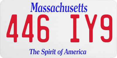 MA license plate 446IY9