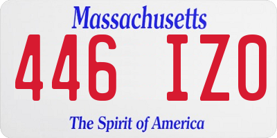 MA license plate 446IZ0