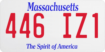 MA license plate 446IZ1