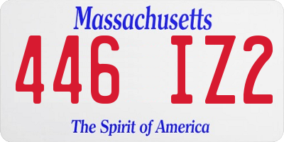 MA license plate 446IZ2