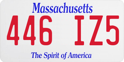MA license plate 446IZ5