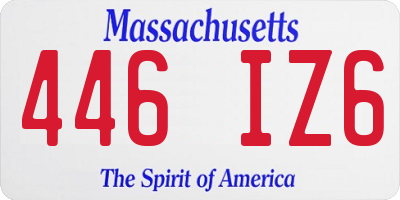 MA license plate 446IZ6