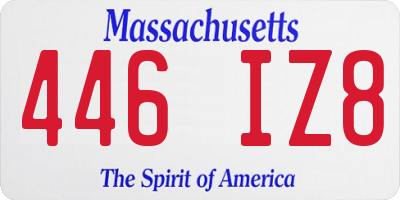 MA license plate 446IZ8