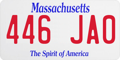MA license plate 446JA0