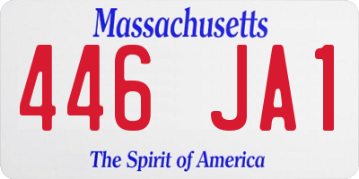 MA license plate 446JA1