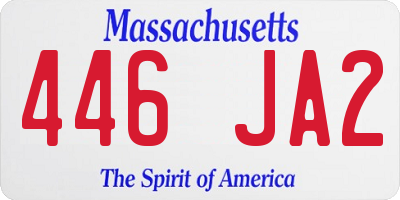 MA license plate 446JA2