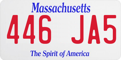 MA license plate 446JA5