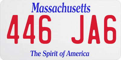 MA license plate 446JA6