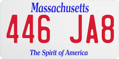 MA license plate 446JA8
