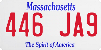 MA license plate 446JA9