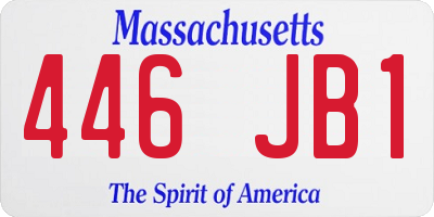 MA license plate 446JB1