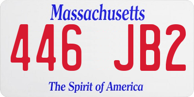 MA license plate 446JB2