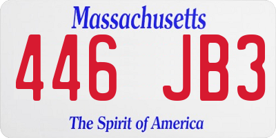 MA license plate 446JB3