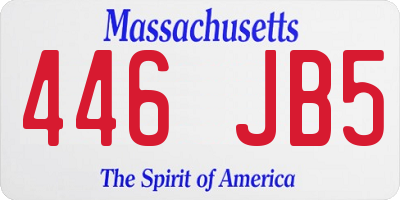 MA license plate 446JB5