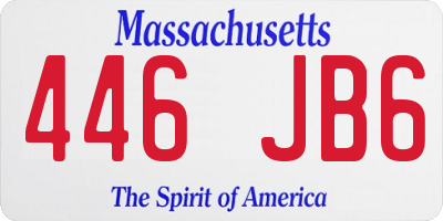 MA license plate 446JB6