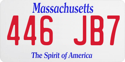 MA license plate 446JB7