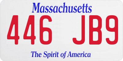 MA license plate 446JB9