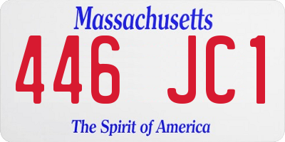 MA license plate 446JC1