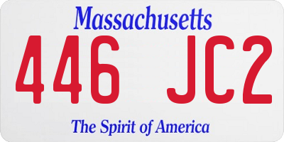 MA license plate 446JC2
