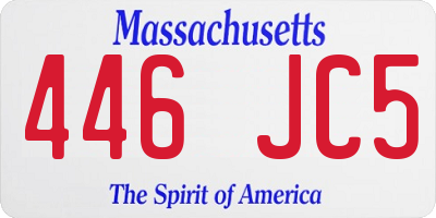 MA license plate 446JC5