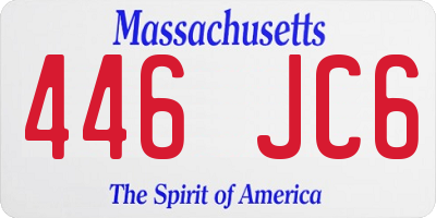 MA license plate 446JC6