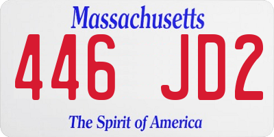 MA license plate 446JD2