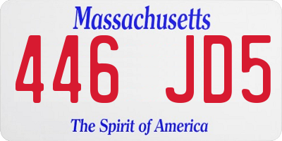 MA license plate 446JD5