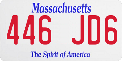 MA license plate 446JD6