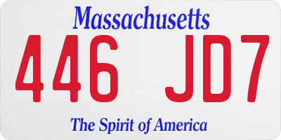 MA license plate 446JD7