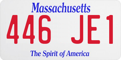 MA license plate 446JE1