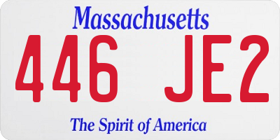 MA license plate 446JE2