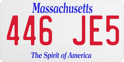 MA license plate 446JE5