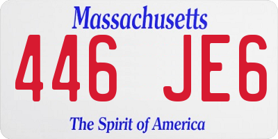 MA license plate 446JE6