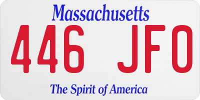 MA license plate 446JF0