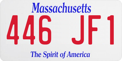 MA license plate 446JF1
