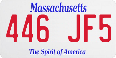 MA license plate 446JF5