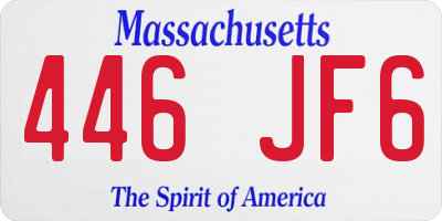 MA license plate 446JF6